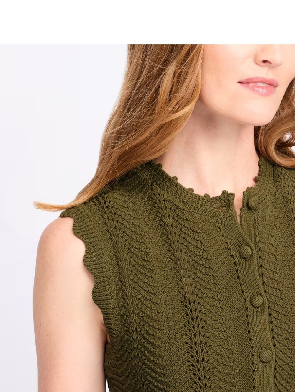 Madewell Wavy-Knit Button-Front Shell Top - Picture 3 of 5